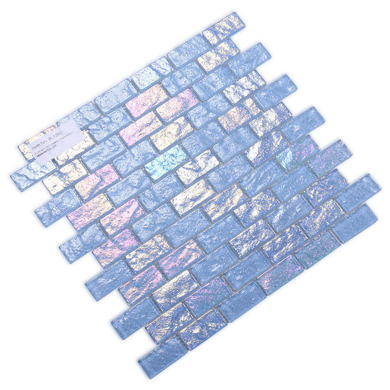 Dreamy shiny sky blue pool tile mosaic