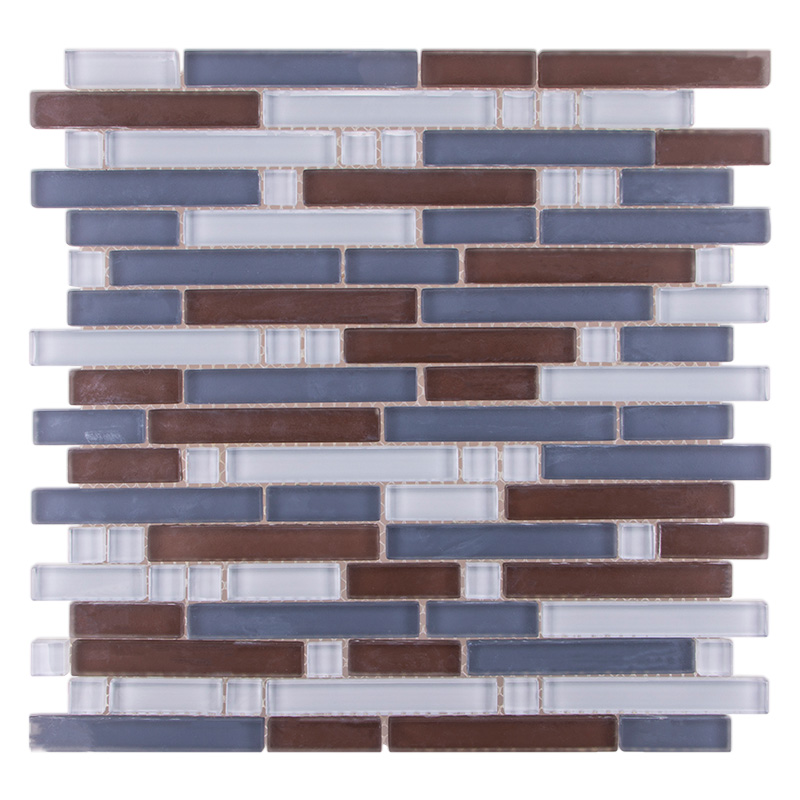 Brown mixed blue glass mosaic for wall