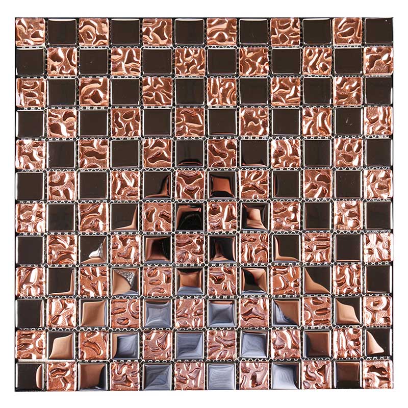 Luxury rose gold glitter mirror glass mosaic