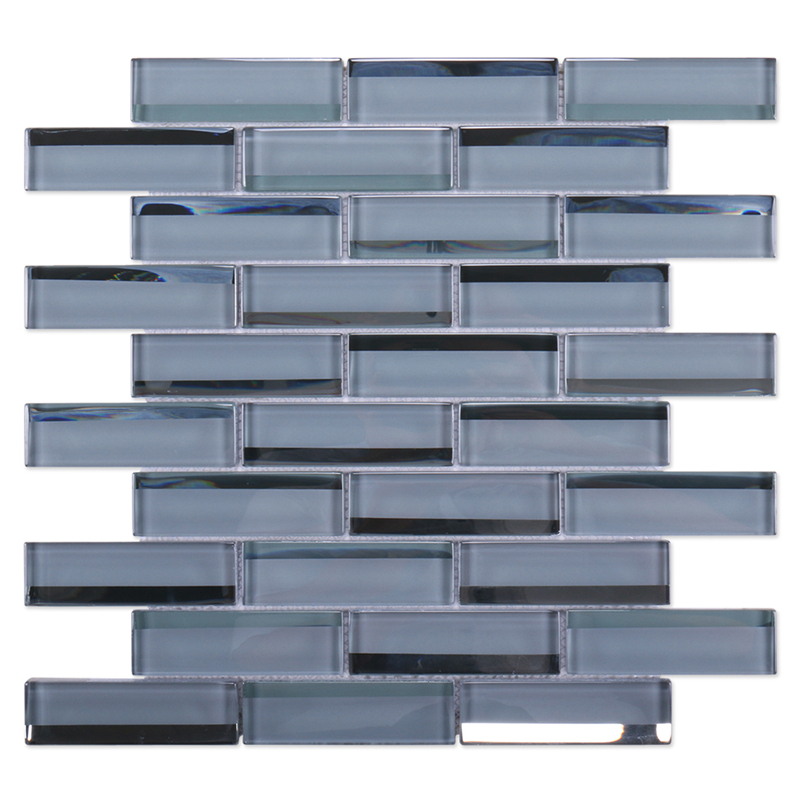 Shower wall grey mirror glass mosaics tiles