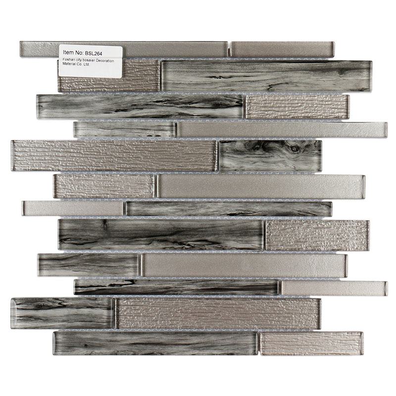 Laminates long strip glass stone mosaic