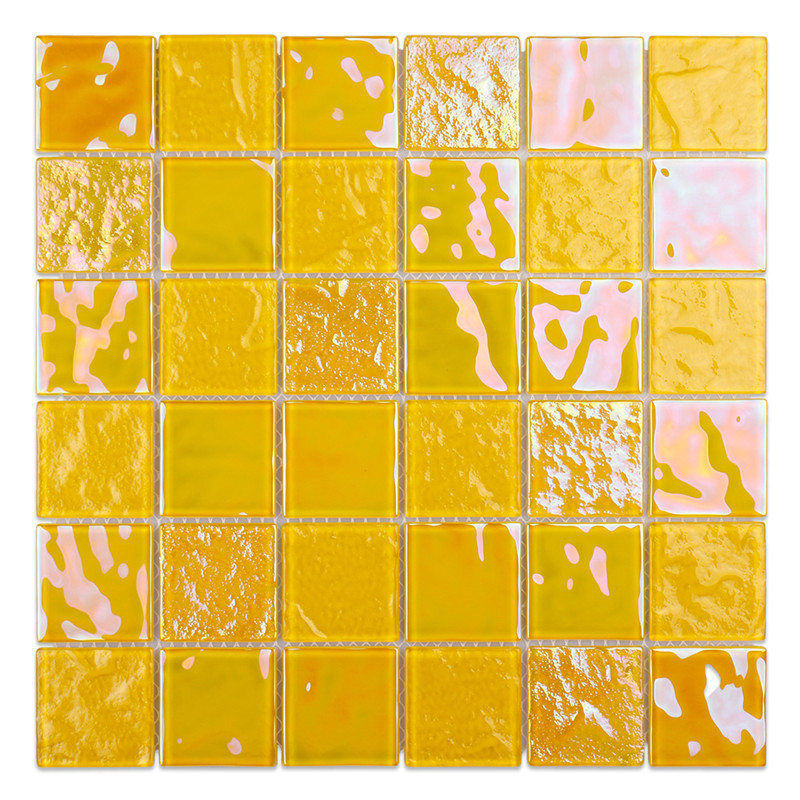 New electroplating orange glass mosaics