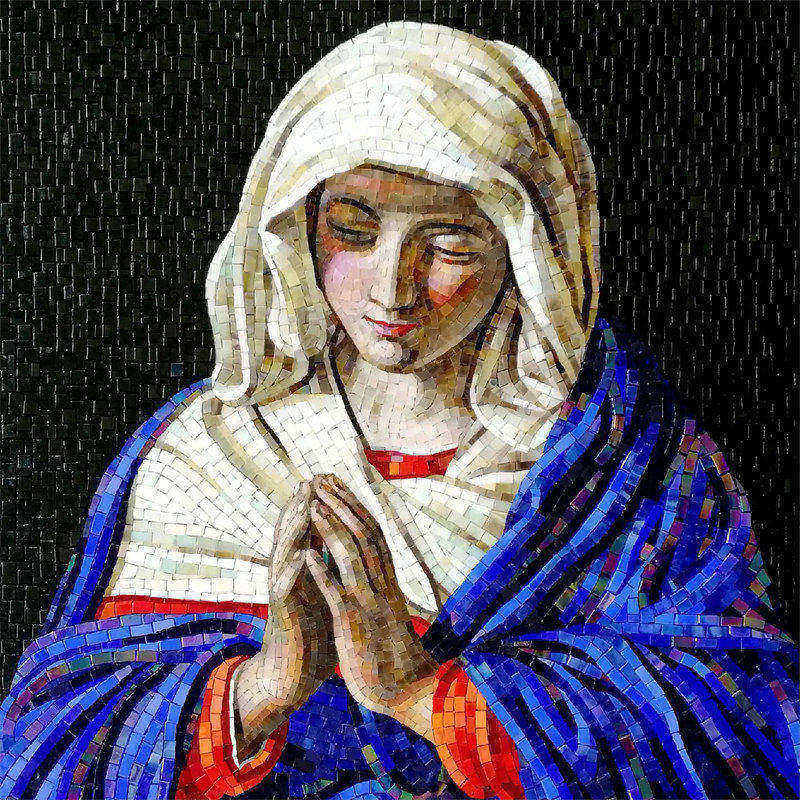 Church Religious Figure Mosaic Mural