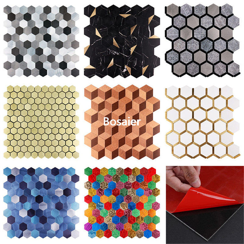 Hexagon PVC Peel and Stick Mosaic Tiles