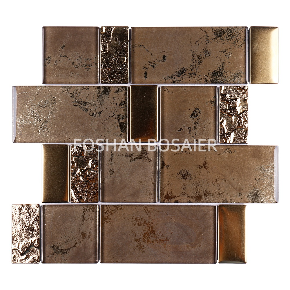 Golden & Silver Glass Mosaic – Luxurious Contrast for Interiors