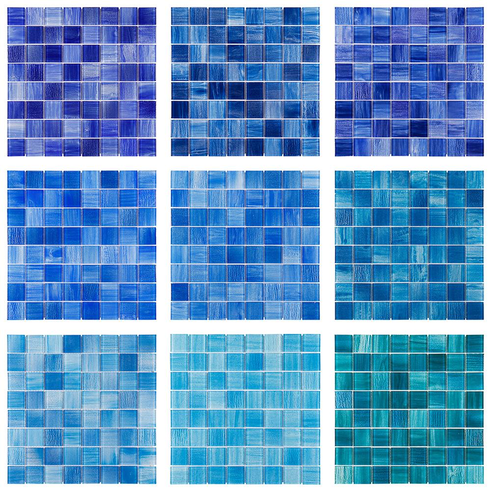 Modern Glass Mosaic Wall Design For Swimming Pool Residential commercial Tile